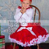 Xmas Girls Red White Pettiskirt Tutu Rhinestone Santa Tee 2pcs Party Dress 1-7Y thumbnail-3