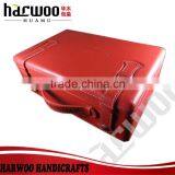 Red Luxury Leather Watch Box With Belt Handle,white Lining pu Leather Watch Box,custom Handmade Watch Box Quality Choice
