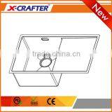 Wholesale 2 Holes Without Water Tap Stainless Steel Rectangular Single Bowl Undermount Kitchen Sink thumbnail-3