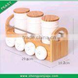 Natural Bamboo Shelf Canister Ceramic thumbnail-1