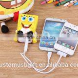 Custom Shape Cartoon SpongeBob Power Bank 2600mah