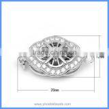 Fine Jewelry Accessories Zircon Pave Sterling Silver Box Clasps Hooks Connectors Findings For Pearl Jewellery SC-BC224 thumbnail-2