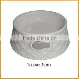 White Round Ceramic Pet Bowl Feeders for Dog Bowls Wholesale
