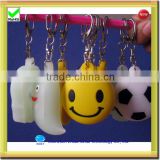 promotional souvenir silicone LED flashing light keychains wholesale