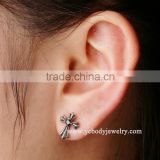Steel Cartilage Piercing Cross Shape Stud Earrings Women