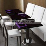 Artificial Stone Dinning Table Marble Top Dining Table Designs in India,Acrylic Soid Surface Restaurant thumbnail-2