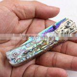 OEM Damascus Blade Material Silk Color Abalone Handle Folding Knife thumbnail-5