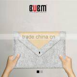 2015 BUBM Grey Pure Wool Felt Fabric Carrying 13 inch Computer Notebook Case Bag