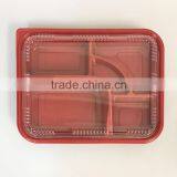 SM3-1102 Black and Red Wholesale Disposable Plastic Take Away Bento Boxes