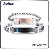 Titanium Steel Exquisite Zircon Bracelets For Couple thumbnail-1