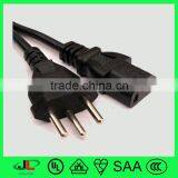 Denmark certificated 3 round pin eletrical plug to IEC C13 female plug with copper wire