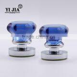 Homewares Boutique Polished Chrome Light Blue Door Lock Glass Door Handles