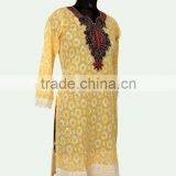 Long Cotton Embroidery Kurti thumbnail-4