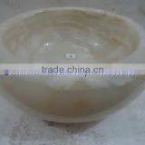 The Most Beautiful& Best Quality PURE WHITE ONYX ROUND TYRE SHAPED SINKS AND BASINS thumbnail-6