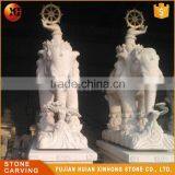 Large White Granite Garden Outdoor Elephant Statue thumbnail-2