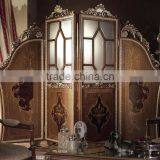 Luxury European Style Solid Wood Hand Carving and Painting Four Doors Screen thumbnail-1