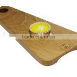 Wooden Serving Tray Wooden Fruit Tray Beech Dessert Plate Egg Tart Tray Tri-Angle Shape Board With Hanging Hole thumbnail-2