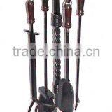Wrought Iron Fire Place Tools Set, 4 Piece Metal Fire Tools Set, Fire Place Accessories, Companion Set, Family Fire Tools Set thumbnail-1