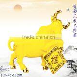 New Design 24k Gold Plated Chinese Zodiac Cow Figurines