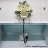 Unique Decorative Ceramic Wall Hook With Flower Design for Decoration thumbnail-1