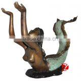 Bronze Decorative Metal Mermaid Statue Table Base thumbnail-2