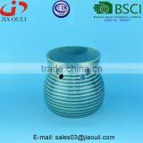 Teal and Yellow Crakle Glazed Ceramic Oil Burner, Fragrance Oil Burner thumbnail-1