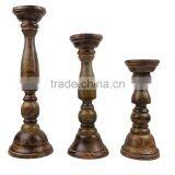 Cotton Craft Wooden Candle Pillar Holder Set thumbnail-2