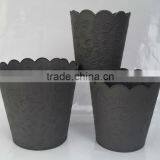 Galvanized Planter With Grey Finish Set of 3 Pcs thumbnail-1