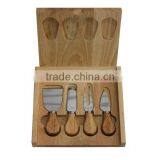 Lovely Cheese Knife Set With Rubber Wood Holder thumbnail-3