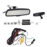 2016 New Auto 4.3" LCD Camera Car Rearview Mirror Reverse Radar System 4 Parking Sensors thumbnail-1