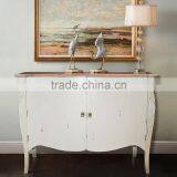 Buffet Console Bombay 2 Door White Distressed Mahogany Wood Furniture thumbnail-1
