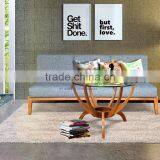 Side Table Teak Wood With Glass Top Model Rossi Natural Color thumbnail-1