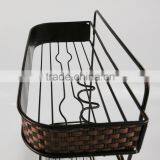 double layer bathroom metal shelf woven decoration BS2004-2L