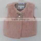 baby girl pink faux fur waistcoat for winter