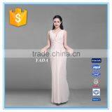 Wholesale Deep V Chiffon Modern Handmade Pleated Long Evening Dress thumbnail-1