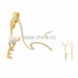 Two Tone Plated Single CZ Solitaire Love Pendant thumbnail-1