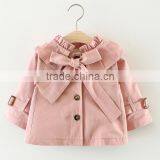 Zm40652b Plain Korean Design Children New Trench Coat Girls Cotton Wind Coat thumbnail-1
