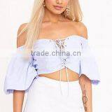 Runwaylover 120 Ladies Sexy Off-Shoulder Hollow Out Crop Tops thumbnail-1