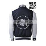 Men Wholesale Fashion Satin Wool Varsity Jackets thumbnail-3