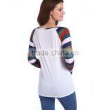 Fashion Patchwork Knit Autumn Long Sleeve Blouse Manufacture Wholesale Women Fashion Apparel 2017 thumbnail-5
