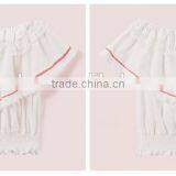 2017 Latest Fashion Design Lotus Leaf Sleeve Sexy Ladies Top Women Blouse for Wholesale thumbnail-5