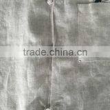 Beige Linen Mandarin Collar Special Buttonhole Mens Casual Dress Shirts thumbnail-4