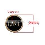 Wood Sewing Buttons Scrapbooking 2 Holes Round Black Initial Alphabet/ Letter Pattern thumbnail-2