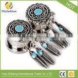Bohemia Retro Feathers Long Tassel Stainless Steel Ear Plug thumbnail-2