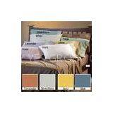 Dark Blue / Yellow / Brown Dyed Full Size Queen Home Microfiber Bedding Sets thumbnail-1