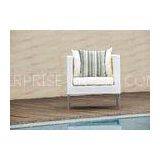 White Square Outdoor Rattan Chairs For Swimming Pool , 80*80*85cm thumbnail-1