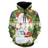 Unisex 3D Green Christmas Santa Sweatshirts/wodg Plus Size 3d Santa Snowmen Bell Hoodies/ Hot Sell Snowmen Christmas Jacket
