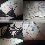 Solid Black Women Fashion Deep V Lace Underwear Gather Adjustable Sexy Bra Fitted Single Button lingerie 2016