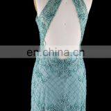 2016 Wholesale New Model Women Sexy Ball Gown Halter Neck Patterns Backless Emerald Green Evening Dress thumbnail-6