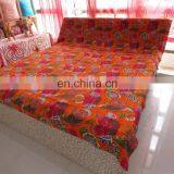Indian Patchwork Kantha Quilt Reversible Cotton Blanket Hippie Bedspread thumbnail-4